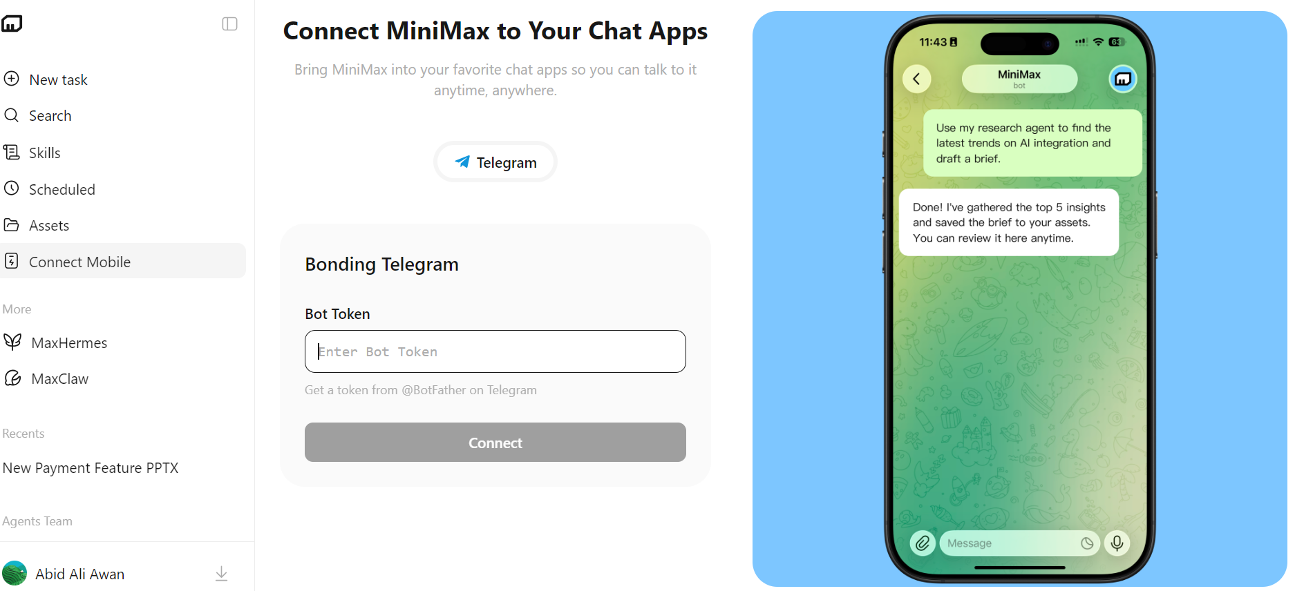 MiniMax Code Connect Mobile